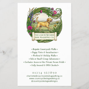 Dog Walker Business Flyer - Rural Labrador
