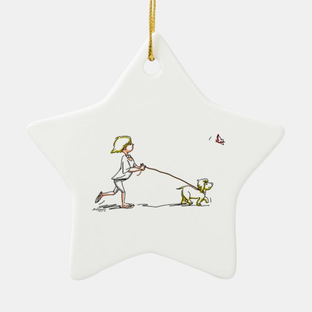 dOg WaLkEr Ceramic Ornament (Front)