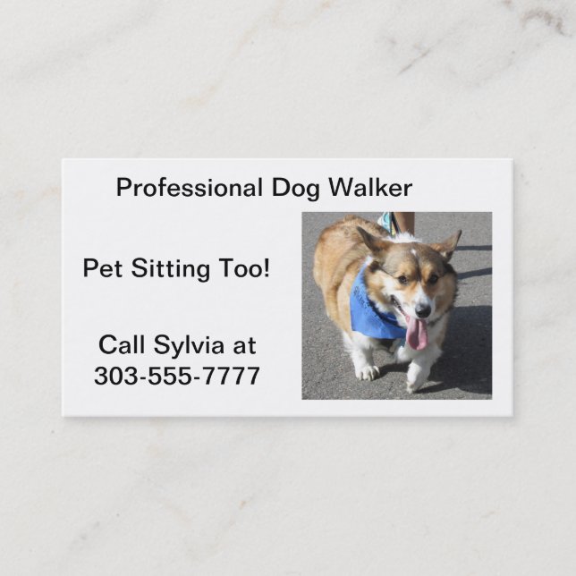Dog Walker Corgi Business Card (Front)