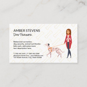 Dog Walker   Dog Bone Pattern Business Card