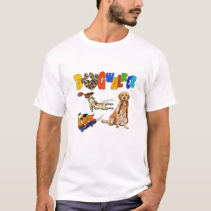 Dog Walker Dog Lover Dog Mum Dog Dad Leopard Crazy T-Shirt