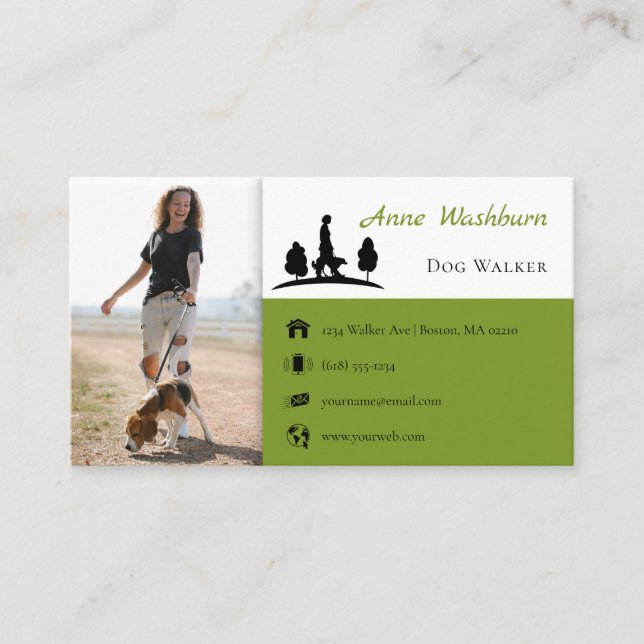 Dog Walker | Dog Trainer | Pet Care Business Card (Front)