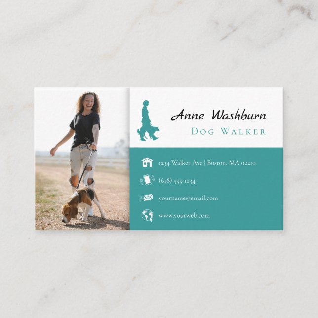 Dog Walker | Dog Trainer | Pet Care Business Card (Front)