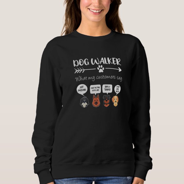 Dog Walker Dog Walking  Cute Dog Faces Sweatshirt (Front)