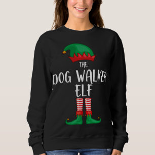 Dog Walker Elf Christmas Party Matching Family Paj Sweatshirt