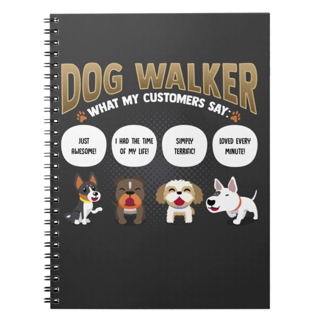 Dog Walker Funny Dog Walking Pet Sitter Gift Notebook (Front)