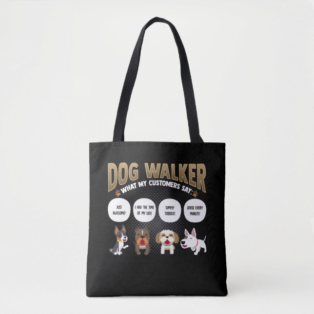 Dog Walker Funny Dog Walking Pet Sitter Gift Tote Bag (Front)