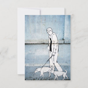 dog walker graffiti on branimirova street, croatia invitation