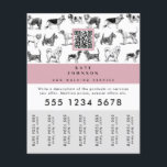 Dog Walker Grooming Dog Trainer Tear-Off Tags Flyer<br><div class="desc">A beautiful design featuring black vintage sketches of different breeds of dogs. An ideal business flyer for dog walkers,  dog groomers,  vets,  dog salons,  animal care services etc. A simple and professional way to introduce your business. Personalise your details to create your own unique business flyer.</div>