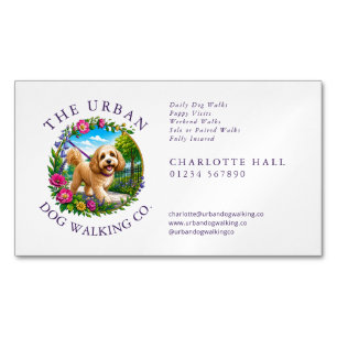 Dog Walker Magnetic Business Card - Cockapoo