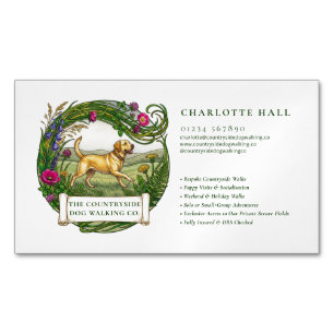 Dog Walker Magnetic Business Card - Rural Labrador