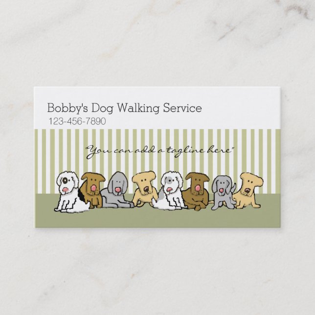 Dog Walker Pet Business Customisable Card (Front)