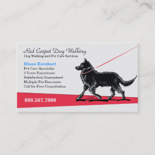 Dog Walker Pet Business Fancy Belgian Business Card