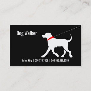 Dog Walker Pet Business Lab Modern Black Card