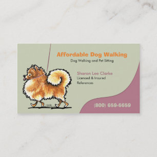 Dog Walker Pet Business Pomeranian Card