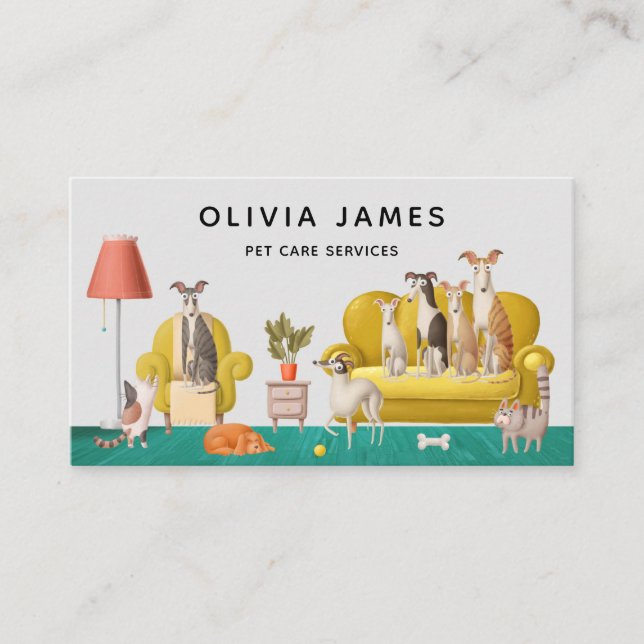 Dog walker pet care service business card (Front)