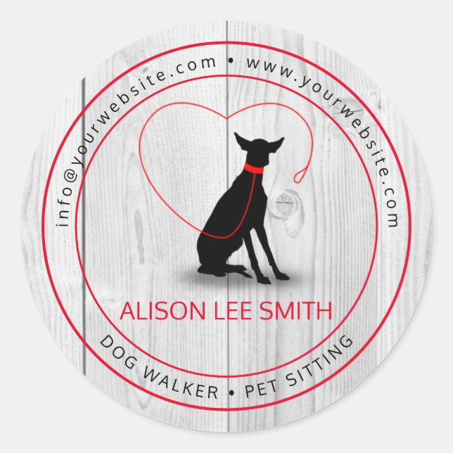 Dog walker / Pet Care Sitting Classic Round Sticker (Front)