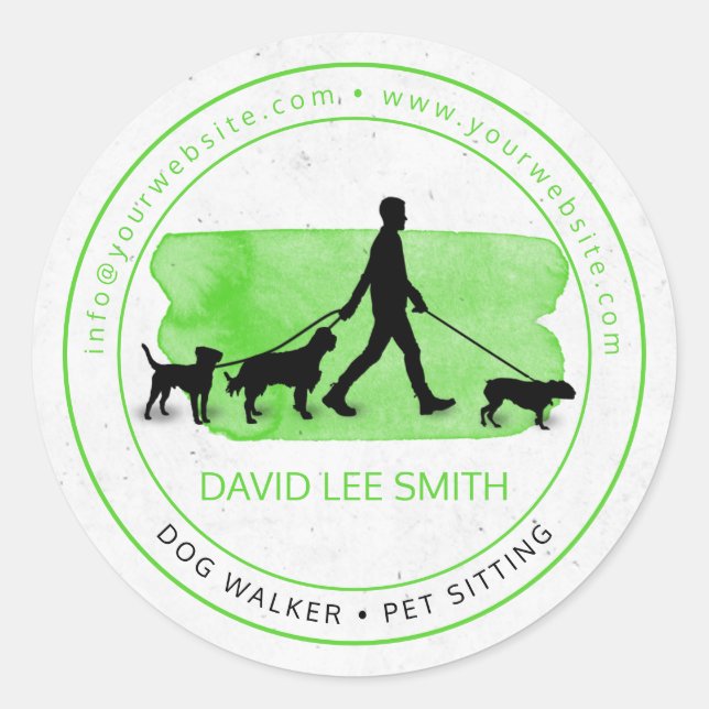 Dog walker / Pet Care Sitting Classic Round Sticker (Front)