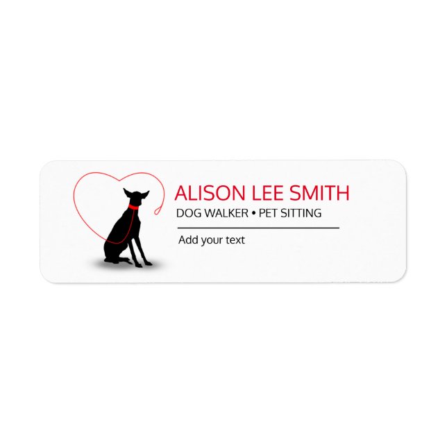 Dog walker / Pet Care Sitting Return Address Label (Front)