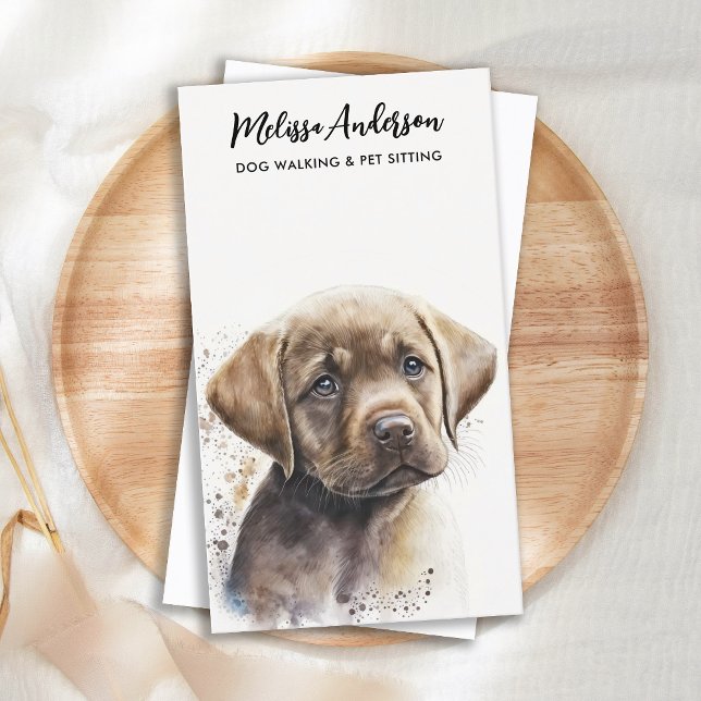 Dog Walker Pet Sitter Puppy Labrador Retriever  Business Card (Creator Uploaded)