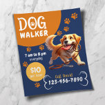 Dog Walker Pet Sitting Happy Dog Navy Blue Flyer<br><div class="desc">Dog Walker Pet Sitting Happy Dog Biting Its Leash Flyers.</div>