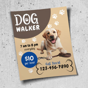 Dog Walker Pet Sitting Happy Labrador Retrieve Dog Flyer