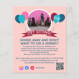 dog walker pet sitting pet service grooming flyer
