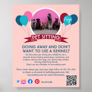 dog walker pet sitting pet service grooming  flyer poster