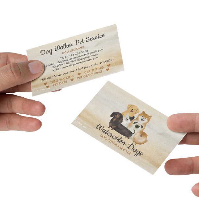 Dog Walker Pet Sitting Service Business Card (Dog Walker Pet Sitting Service Business Card)