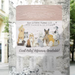 Dog Walker Pet Sitting Watercolor Business  Flyer<br><div class="desc">Elegant hand painted business flyers featuring a scene of adorable pets. Add your full contact information with spots for phone number tear offs along the bottom. A unique and elegant choice for home sitting businesses, pet sitters, dog walkers, pet groomers, interior designers, and more. Add your custom wording to this...</div>