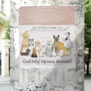 Dog Walker Pet Sitting Watercolor Business  Flyer