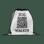 Dog Walker QR code business branding Drawstring Bag<br><div class="desc">Dog Walker extra large QR code business branding.</div>