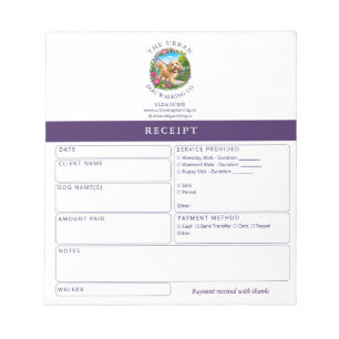Dog Walker Receipt Pad - Cockapoo