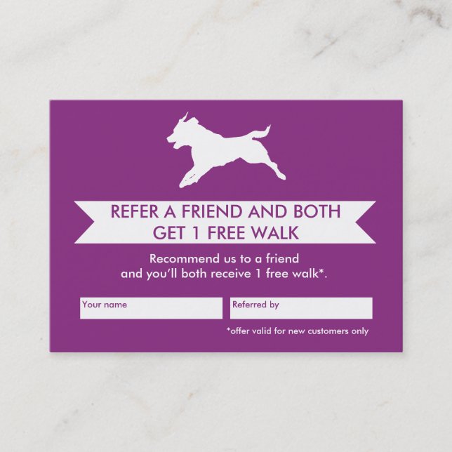 Dog Walker Referral Card - Personalizable (Front)
