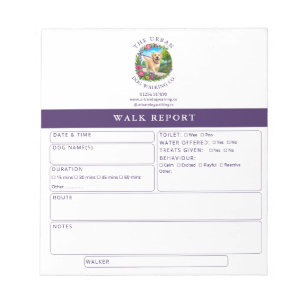 Dog Walker Report Notepad - Labrador