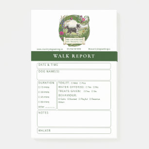 Dog Walker Report Post-It Notes - Border Collie