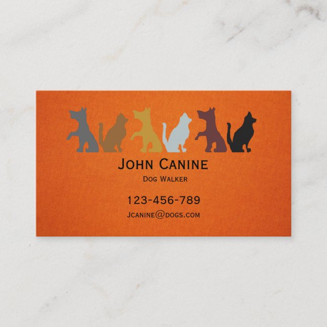 Dog Walker stylish modern professional Business Card (Front)