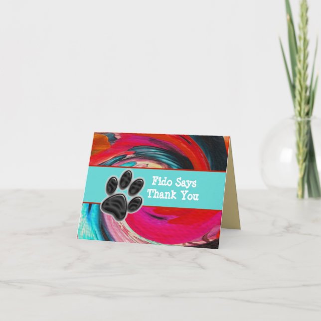 Dog Walker Thanks Tie Dye Pet Sitter Thank You Card (Front)