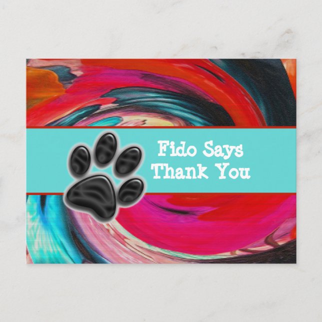 Dog Walker Thanks Tie Dye Pet Sitter Thank You Postcard (Front)