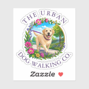Dog Walker Vinyl Cut-Out Sticker - Labrador