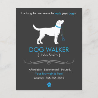 Dog Walker Walking Business Flyer Template Small
