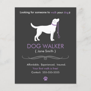 Dog Walker Walking Business Flyer Template small