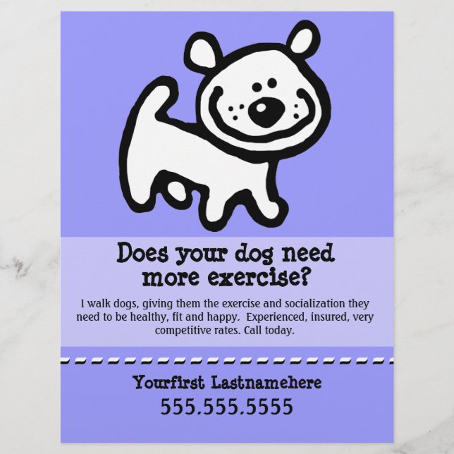 Dog Walker.Walking.Customisable. Flyer (Front)