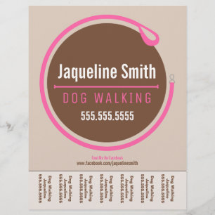 Dog Walker Walking Leash Loop Pink Tear Sheet