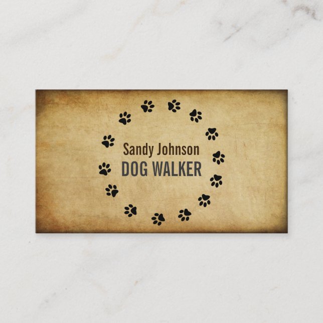 Dog Walker Walking Pet Sitting Services Business Business Card (Front)