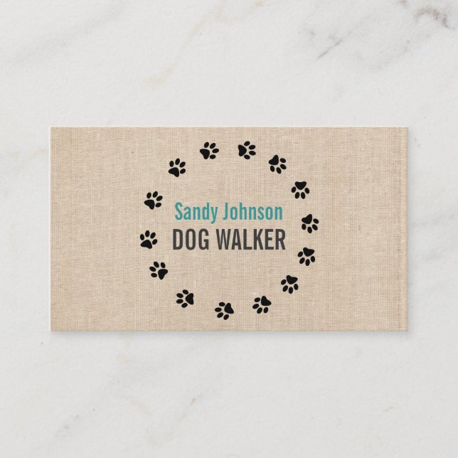 Dog Walker Walking Pet Sitting Services Business Card (Front)