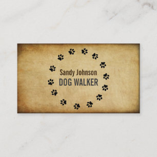 Dog Walker Walking Pet Sitting Services Business Card
