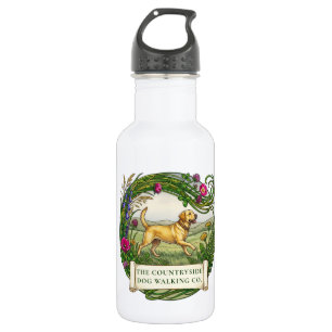 Dog Walker Water Bottle - Rural Labrador