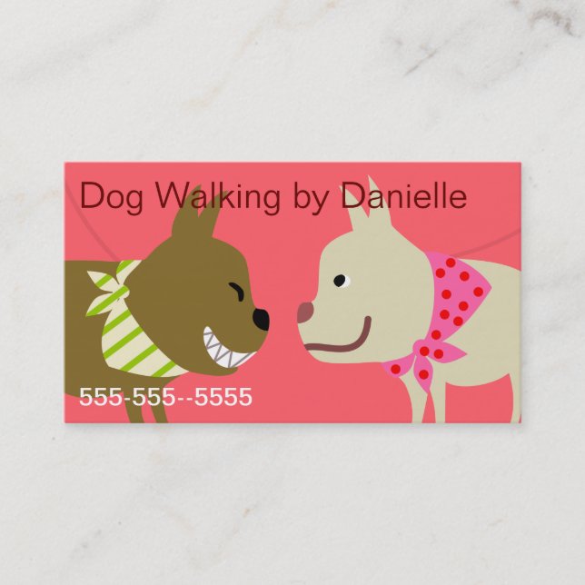 Dog Walker's Bandanna Dogs Business Card (Front)