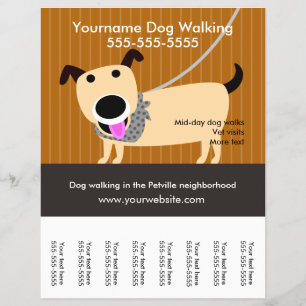 Dog Walker's flyer with tear-off tags